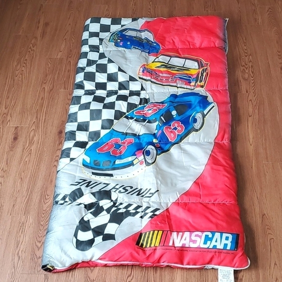 Vintage 90s Nascar Official Racecar Grand Prix Children's Sleeping Bag 30"x54" - Picture 3 of 17